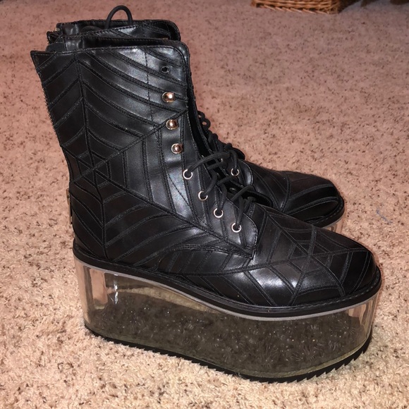 black and clear platform shoes